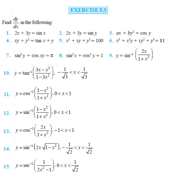 Continuity and Differentiability Class 12 NCERT Solutions