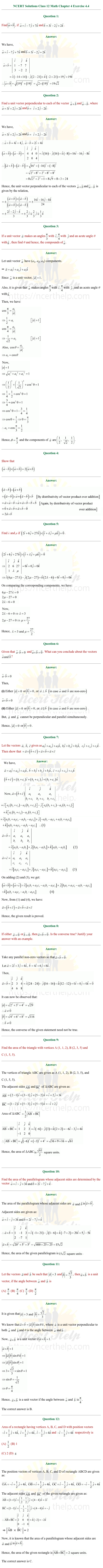 ex.10.4 Class 12 Math Chapter 10 ncert solutions