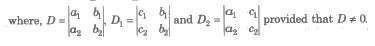 Solution of Linear equations by Determinant/Cramer’s Rule