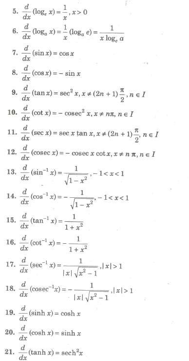 Standard Differentiations