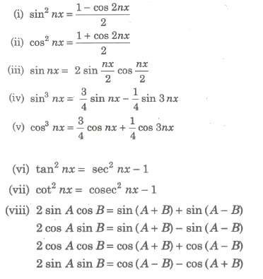 Trigonometric Identities Used for Conversion of Integrals into the Integrable Forms