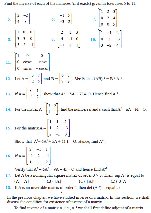 Applications of Determinants and Matrices