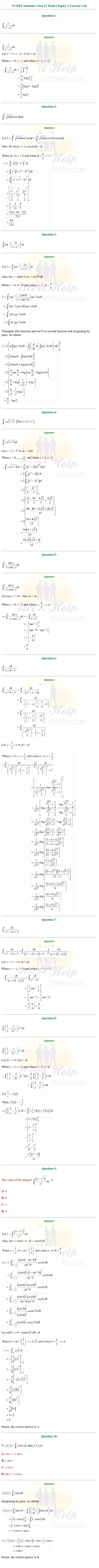 ex.7.10 Class 12 Math Chapter 7 ncert solutions