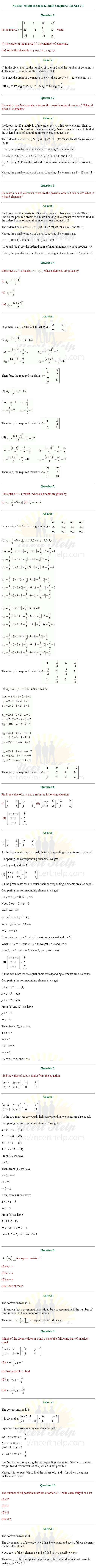 ex.3.1 Class 12 Math Chapter 3 ncert solutions