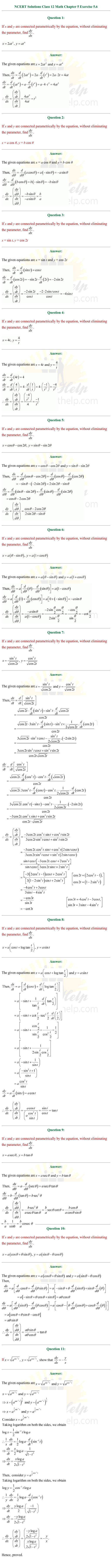 ex.5.6 Class 12 Math Chapter 5 ncert solutions