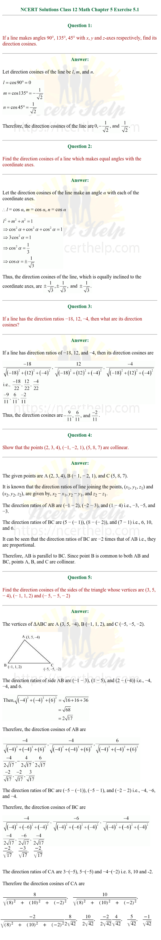 ex.11.1 Class 12 Math Chapter 11 ncert solutions