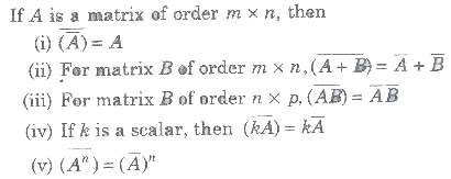Properties of Conjugate of a Matrix