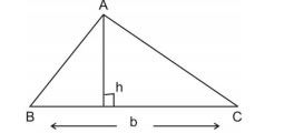 Triangle with base ’b’ and altitude ’h’ is