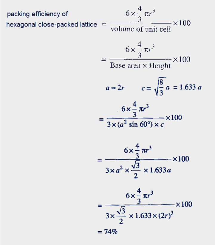 volume occupied by atoms hcp volume occupied by atoms hcp